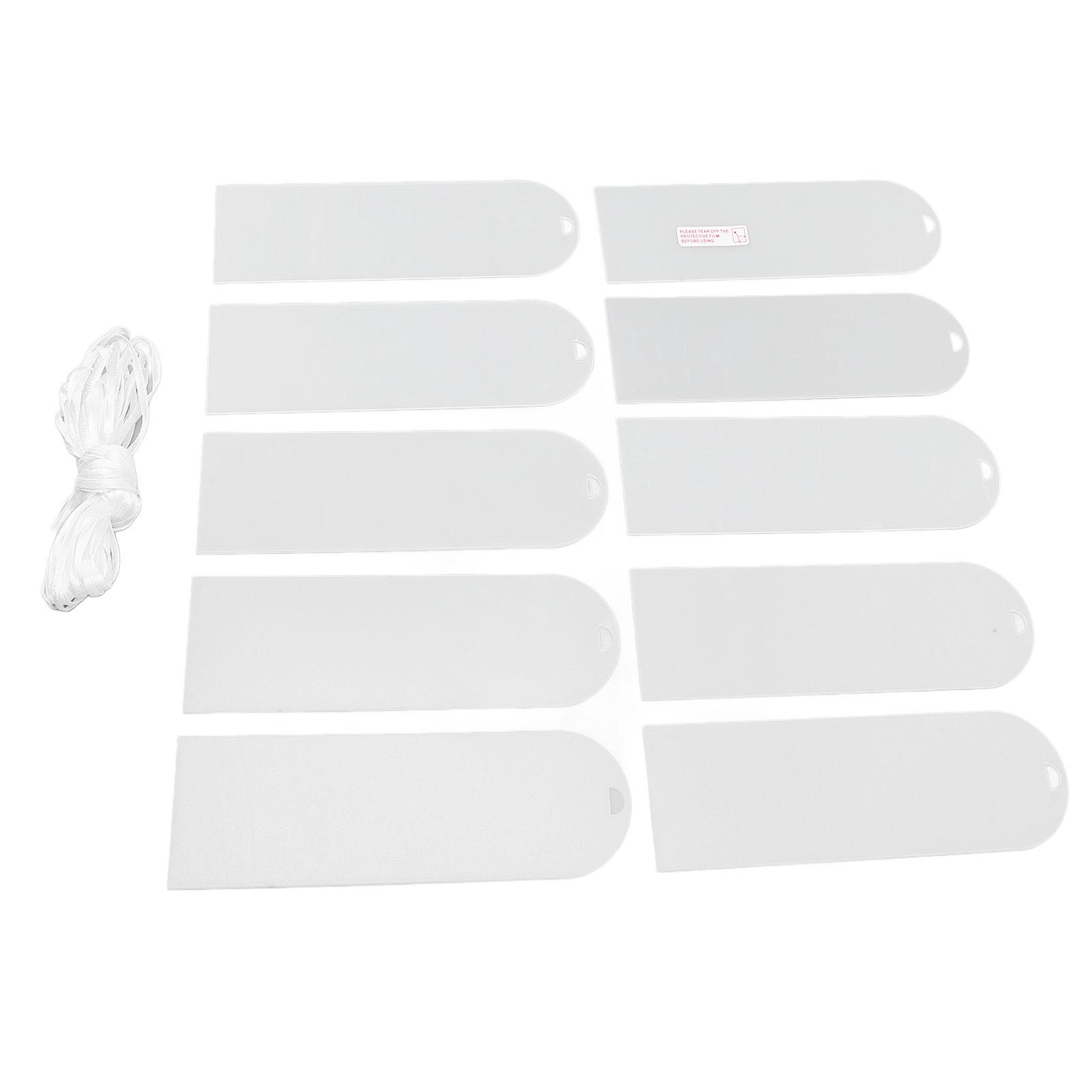 11 Pcs Set Acrylic Blanks Clear Rectangular Acrylic Place Cards with White Ribbon for Wedding Birthday Party