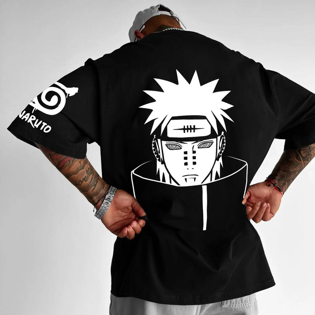 Naruto Anime Peripherie Herren 3D-Druck T-Shirt Kurzarm Atmungsaktiv Gut Bequem Mode Lässig Top