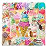 50-Pack Personalized Ice Cream & Cartoon DIY Stickers for Laptop, Suitcase, Car