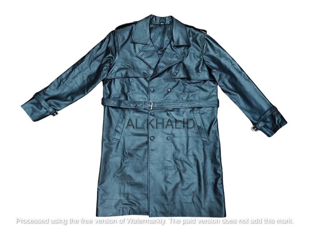 Causal Biker Belted Handmade Lambskin Men's Stylish Trench Coat Black Leather