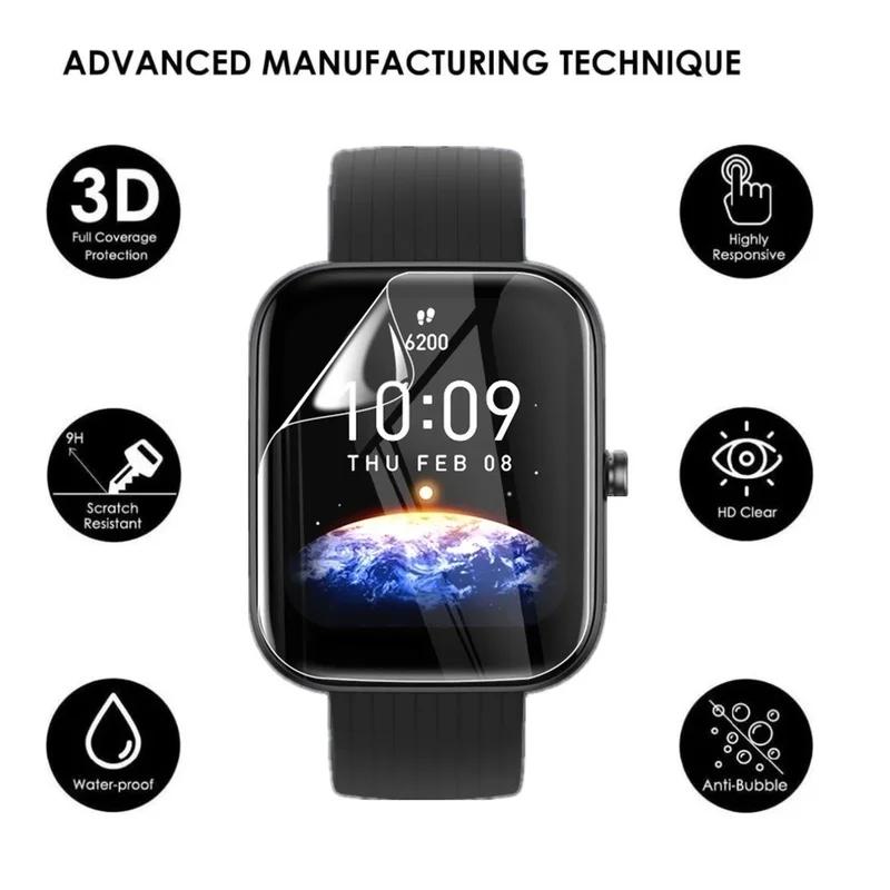 For Huami Amazfit Bip 3 Bip3 Pro Smartwatch Screen Protectors Soft TPU Anti-scratch Hydrogel Protective Films for Amazfit Bip 3