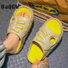 Summer Slippers Men Women Indoor Eva High Soft Bottom Sandals Open Toe Trend Slides Light Beach Shoes Slippers Home Size 36-45