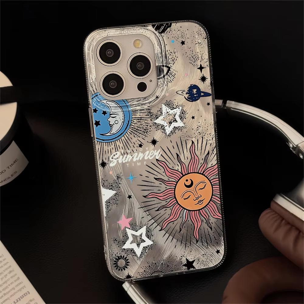 Sun TotemThe Sun Moon Starry Sky Phone Case For iPhone 17 16 15 14 13 12 11 Pro Max 17 Air XR XS 16E INS ShakeProof Cover