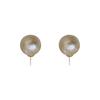 Hepburn Retro Cotton Big Pearl Stud Earrings Femininity Earrings French Light Luxury High-End Earrings
