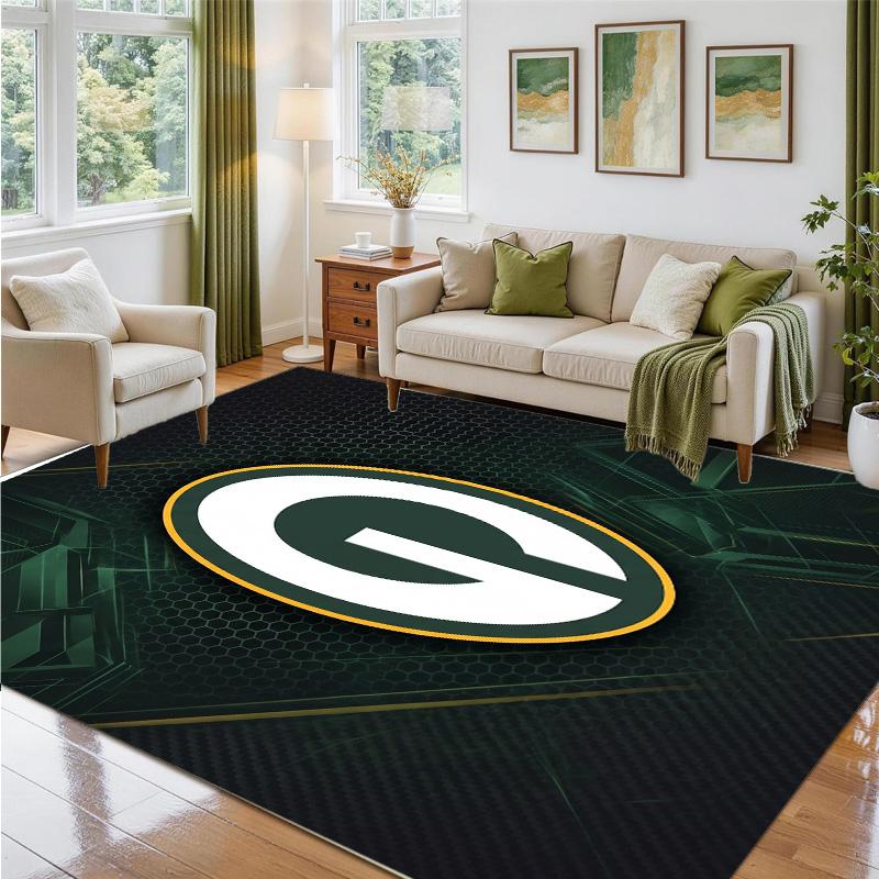 Green Bay Packers Design Kristall Sammet Matta Mjuk Dekorativ Matta för Sovrum Entré