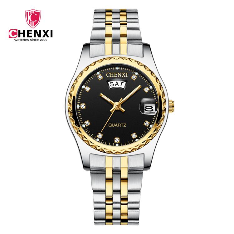 Chenxi 8204 New Style Fation Unisex Quartz Watch Best Power Steel Band Waterproof Date Display Simple Couple Reloj Watch