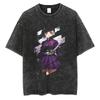 Hot Anime Demon Slayer Tokitou Muichirou Graphic Print Tshirt Men Manga Casual T-shirts Washed Cotton T Shirt Harajuku Male Tops