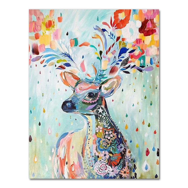 Tableau Sur Toile Abstrait Cerf - Impression D'Art Moderne - Décoration Murale Personnalisable