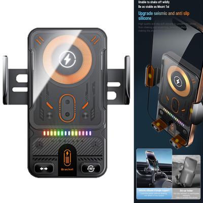 Wireless Car Charger Stand 15W Fast Charging Air Vent Cradles Auto Clamping Car Phone Holder for Music Control Video Streaming