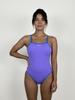 Solteu Super Blue Lavender Women'S One-Piece Reversible Tie-Back Swimsuit