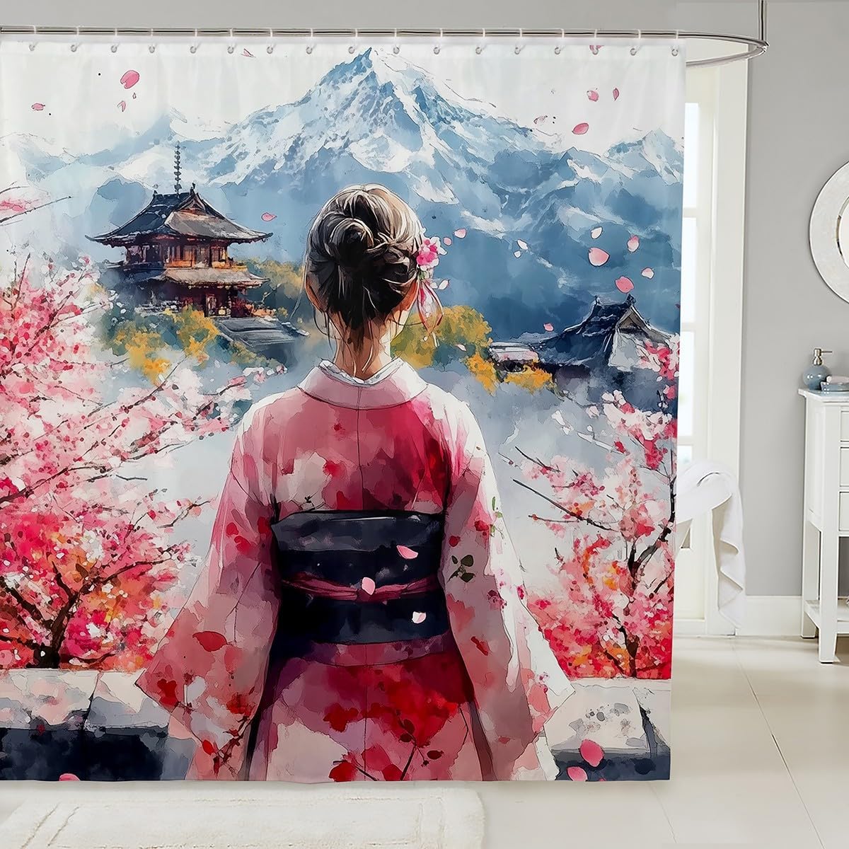 

Ramen Shower Curtain Japanese Style Bath Curtain For Boys Girls Teens Food Theme Bathroom Shower Curtain Set Waterproof W60H190(CM)-1 Pcs