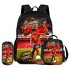 Football Star Backpack 3Pcs Set School Backpack L-Lamin Yamal Pencil Bags Bookbag Best Gift with Lunch Bag Knapsack
