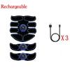 EMS Abdominal Muscle Stimulator Fitness ABS Arm Training Patches Muscle Exercise Instrument USB Charging Home Men