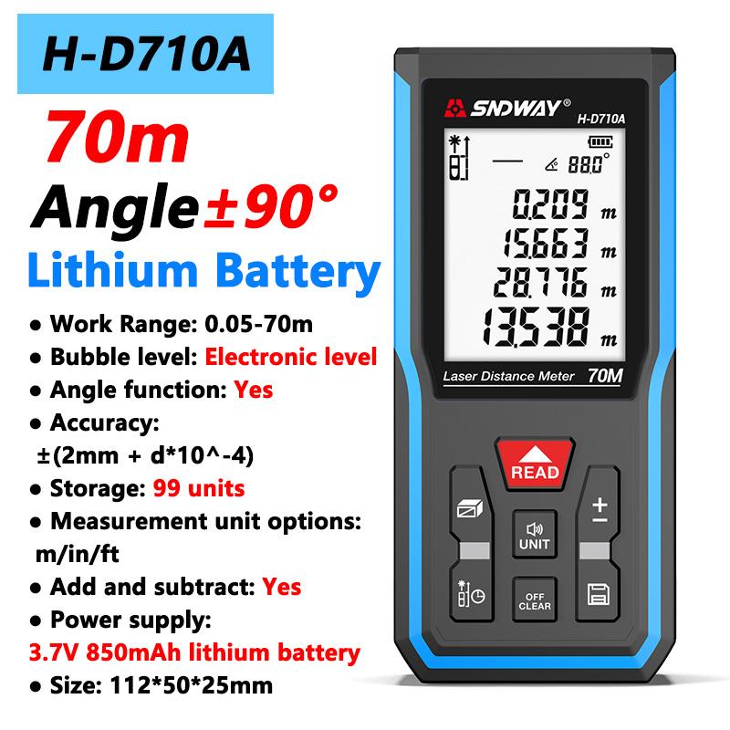 Pofessional Laser Distance Meter 50m 70m 100m 120m Rangefinder High Accuracy Digital Range Finder Build Measure Device