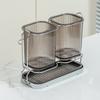 yangyizhi Utensils Holder, Two Compartments Storage Rack, with Removable Draining Tray Design, Moisture-Resistant Kitchen Organizer