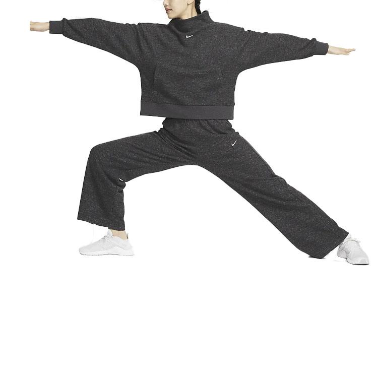 Nike Solid Color Logo Print Long Sleeve Sweatshirt Women Tops Black DQ6254-032