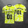 Family Men's Lando Norris Ln1 Graphic Short Sleeve Jersey Quick Dry Breathable Lightweight Racing T-Shirt for Adult Fans