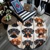 Dachshund Collage Round Area Rug,Carpet Rug for Living Room Bedroom Sofa Playroom Decor,Non-slip Floor Mat