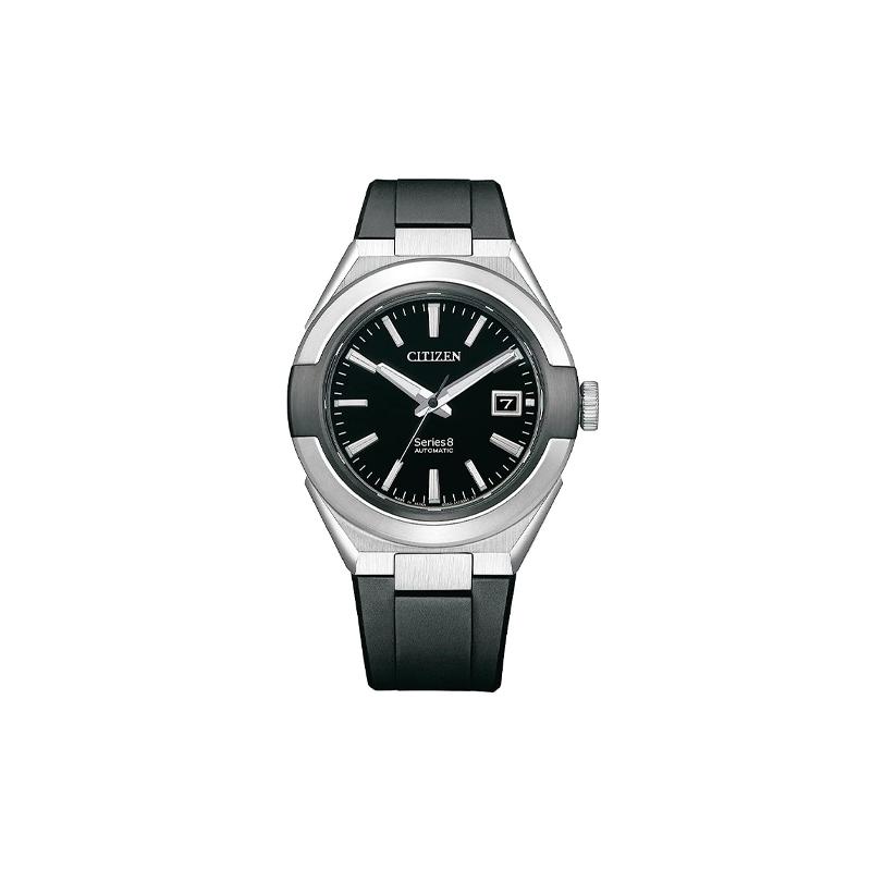CITIZEN Series8 Series Series 8 Series 100 meters waterproof Automatic rubber strap 40.8mm men's watch black dial NA1004-10E
