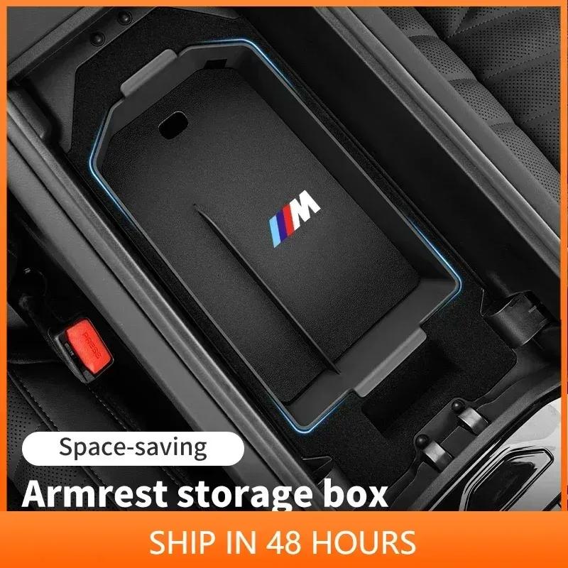 -Car Armrest Storage Box Center Console Armrest Organizer Tray Central Console Storage For BMW 5 Series G60 2024 2025 Accessorie