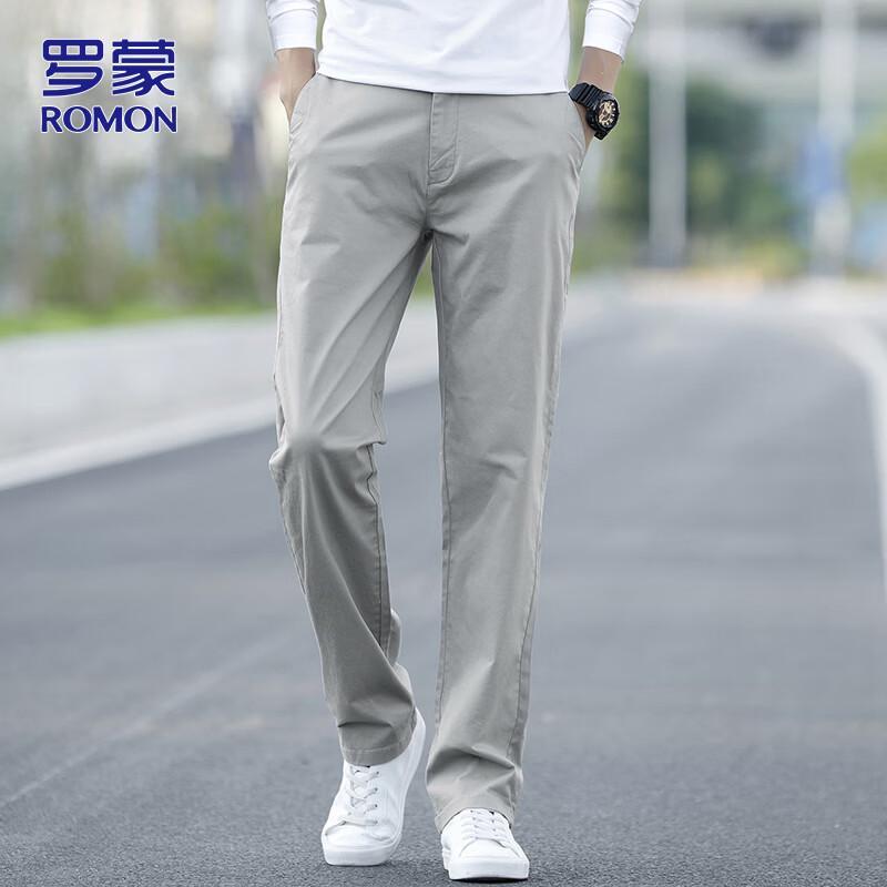 ROMON Men's Loose Straight-Leg Casual Business Trousers