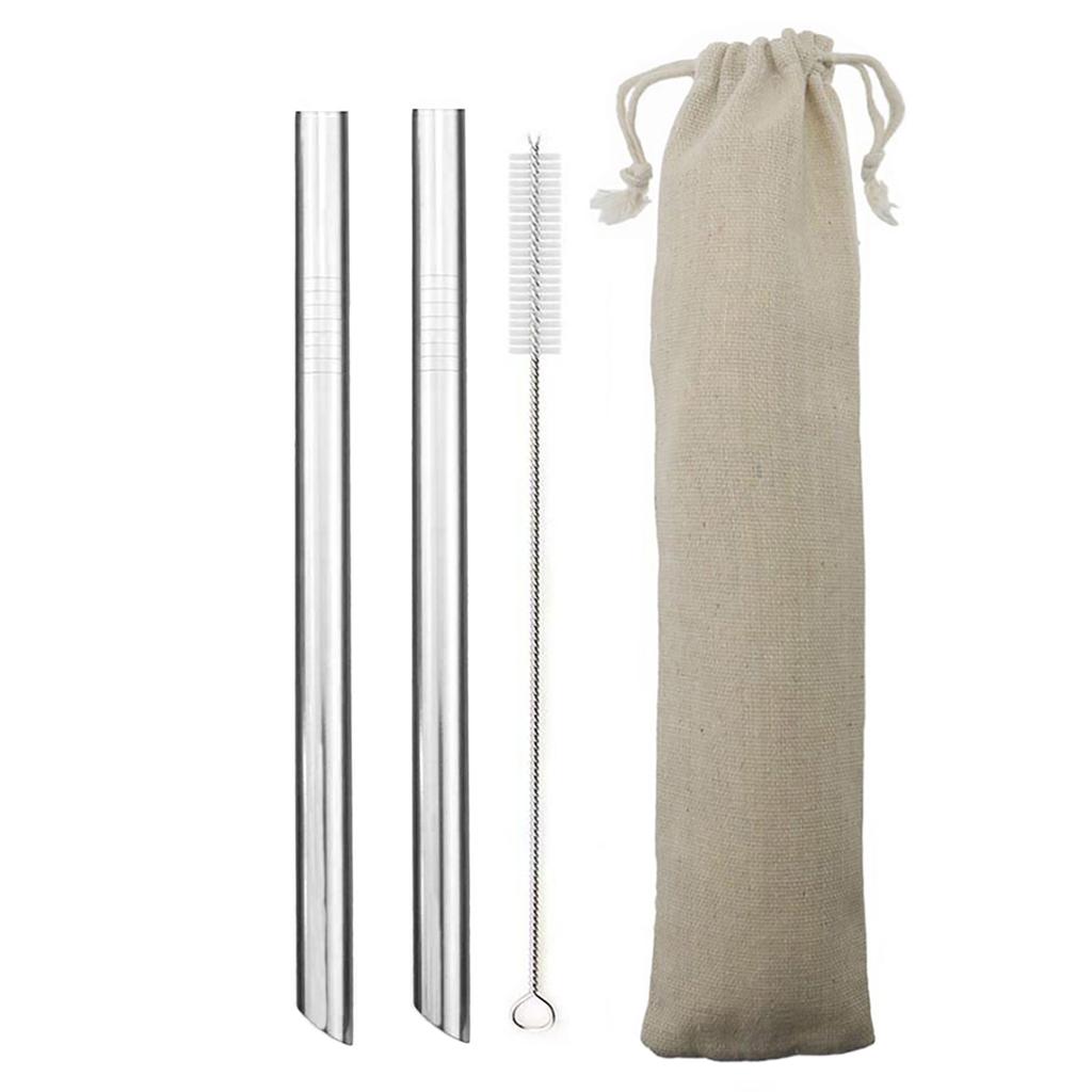 Metall-Trinkhalm-Set, bunt, wiederverwendbarer 304-Strohhalm, Edelstahl-Strohhalm, breit, 12 mm, Perlen-Milchshake-Bubble-Tee-Strohhalm mit Bürste