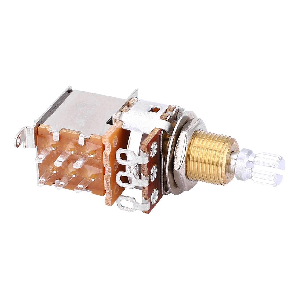 A500K Electric Guitar Linear Potentiometer Tone Pull Button Switch Pot Pickup Switch