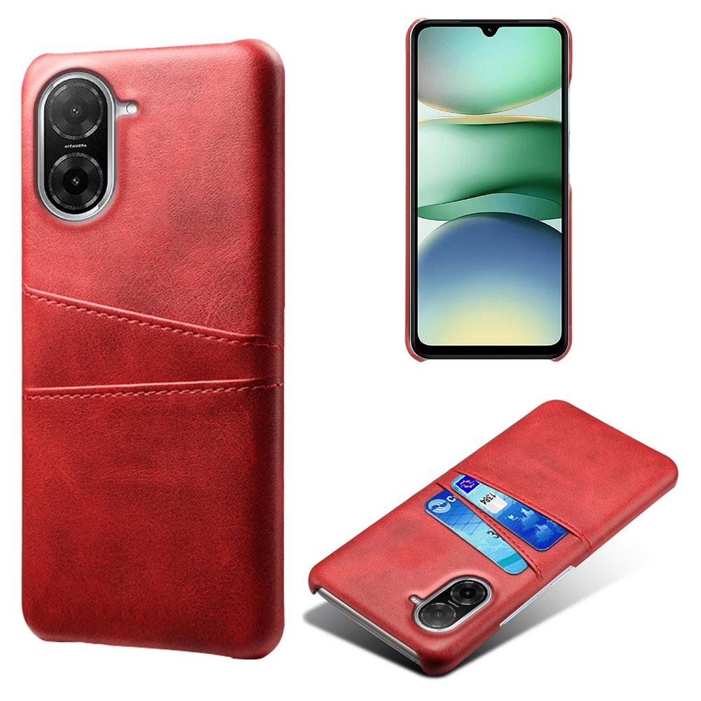 

For Xiaomi Redmi A5 4G (171.7mm) Case Dual Card Slots PU Leather+Hard PC Phone Cover Red