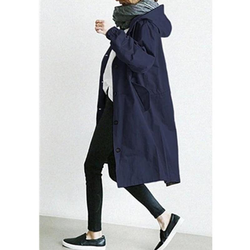 Modne damskie kurtki jesienne Outdoor wodoodporne swobodne luźne z kapturem wiatroszczelne kurtki wspinaczkowe w jednolitym kolorze płaszcze