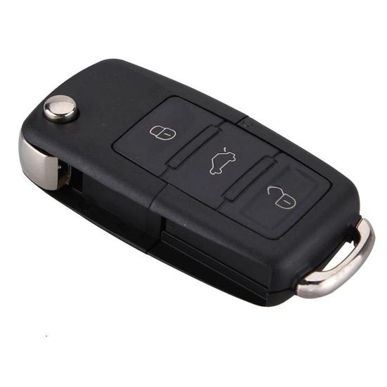 Coque de boîtier porte-clé télécommande pliable à 3 boutons, pour Bora Passat Golf Polo Jetta