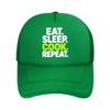 Eat Sleep Cook Repeat Neon Typograph Mesh Baseball Cap For Womens Unisex FeUnisex Beach Dad Hat Hip Hop