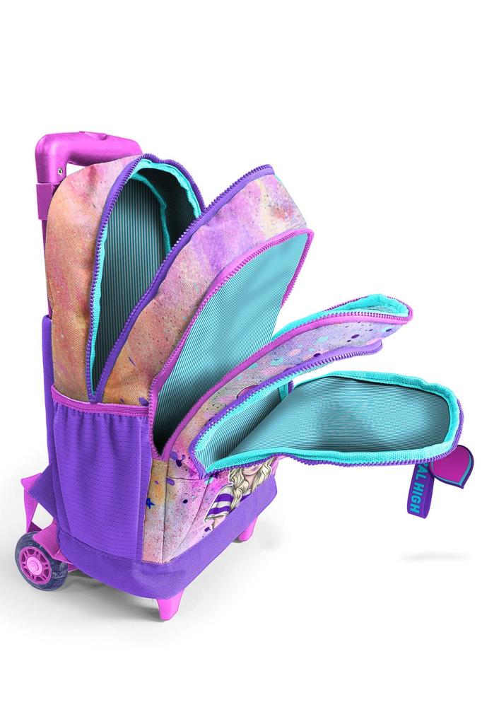 Coral High Kids Roz Violet Fashion Girl Model Troler Troler Rucsac școlar 23955