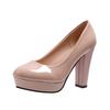 New high-heeled single shoes thick-heeled four-season shoes master of ceremonies presides over long-term production of etiquette professional shoes