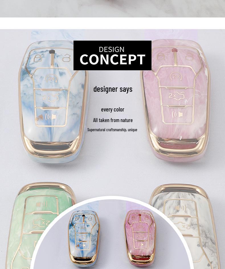 High-End Protective Key Case for Ford Taurus, F-150, Mustang, with Carabiner