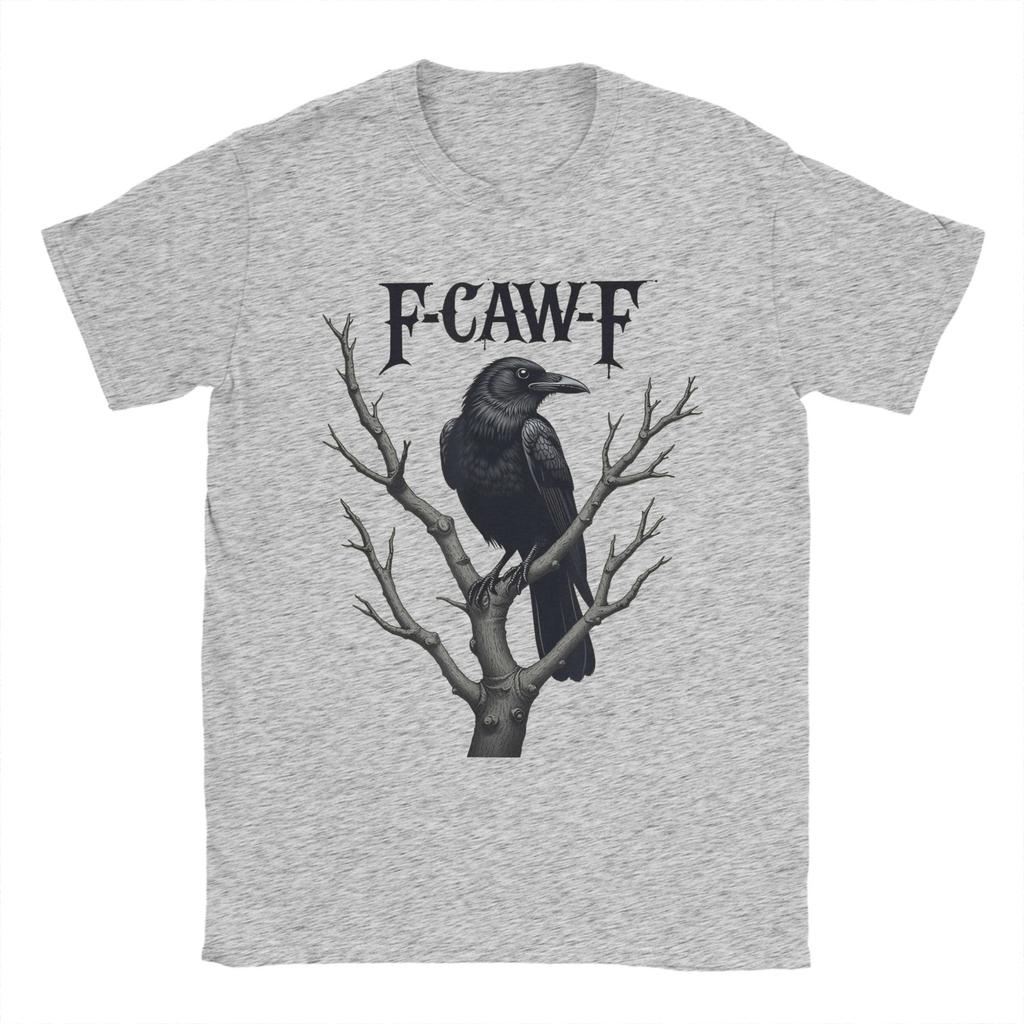 Vintage T-Shirt F-Caw-F Schwarze Krähe Lustige Vogelliebhaber Baumwoll-T-Shirts Neuartiges T-Shirt für Herren Sommer Kurzarm Top T-Shirts