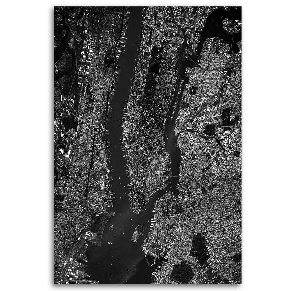 Obraz Černobílá mapa města