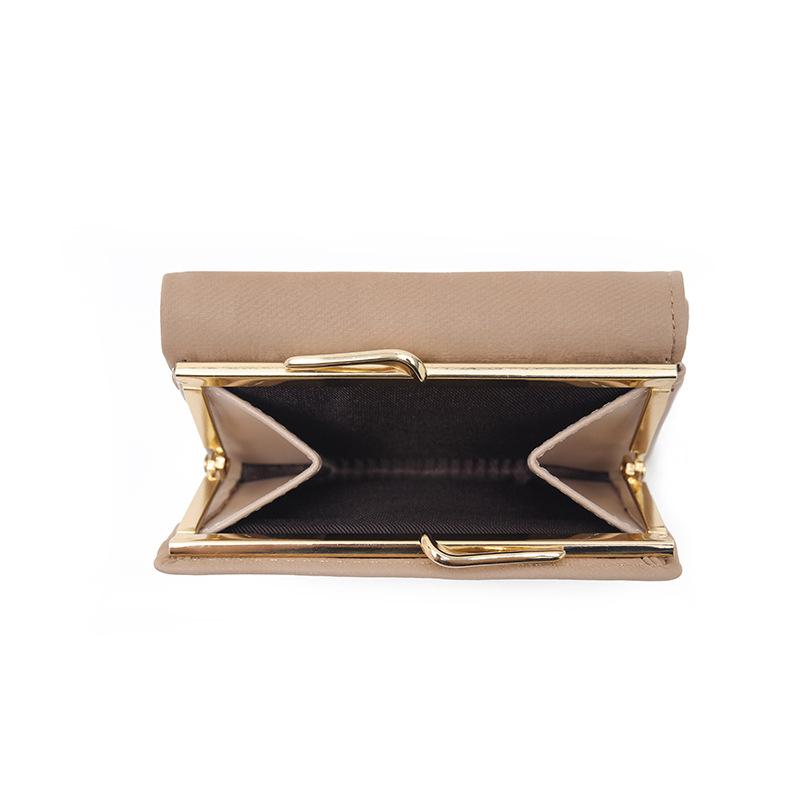 PU Hardware Leaf Buckle  Bag with Multiple Card Slots Coins Women's Coin Purse