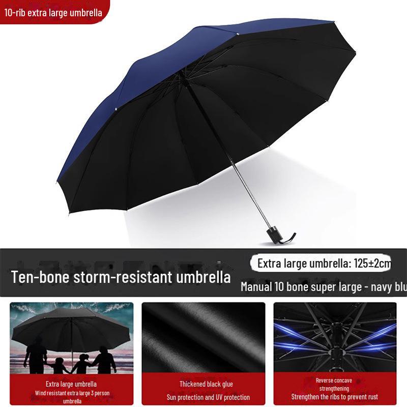 

Большой складной мужской зонт Twelve Bone с фирменным логотипом — двойного назначения для солнца и дождя