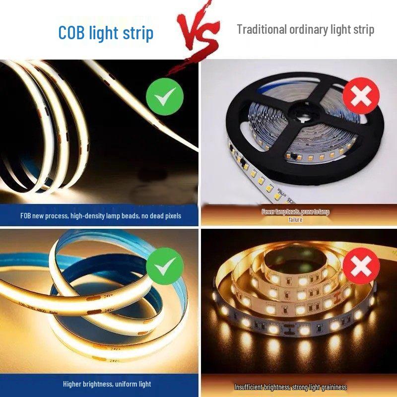 5V USB Flexibles Selbstklebendes COB LED Streifenlicht mit Schalter