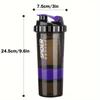 500ml Sports Water Cup Three Layers  Large Capacity Plastic Stir Cup Fitness Protein Powder Shake Shake Water Bottles