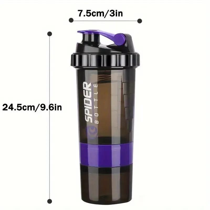 500ml Sports Water Cup Three Layers Large Capacity Plastic Stir Cup Fitness Protein Powder Shake Shake Water Bottles