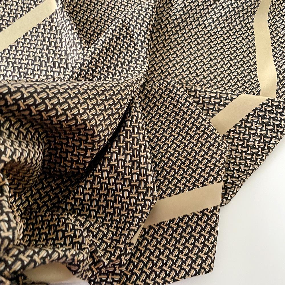 New Spring Imitation Silk Scarf for Women  Twill Large Square Scarf  Versatile Printed Decorative Sunscreen Shawl In Summer