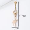 Wind new zircon full diamond design navel nail personalized cross design navel ring versatile navel buckle