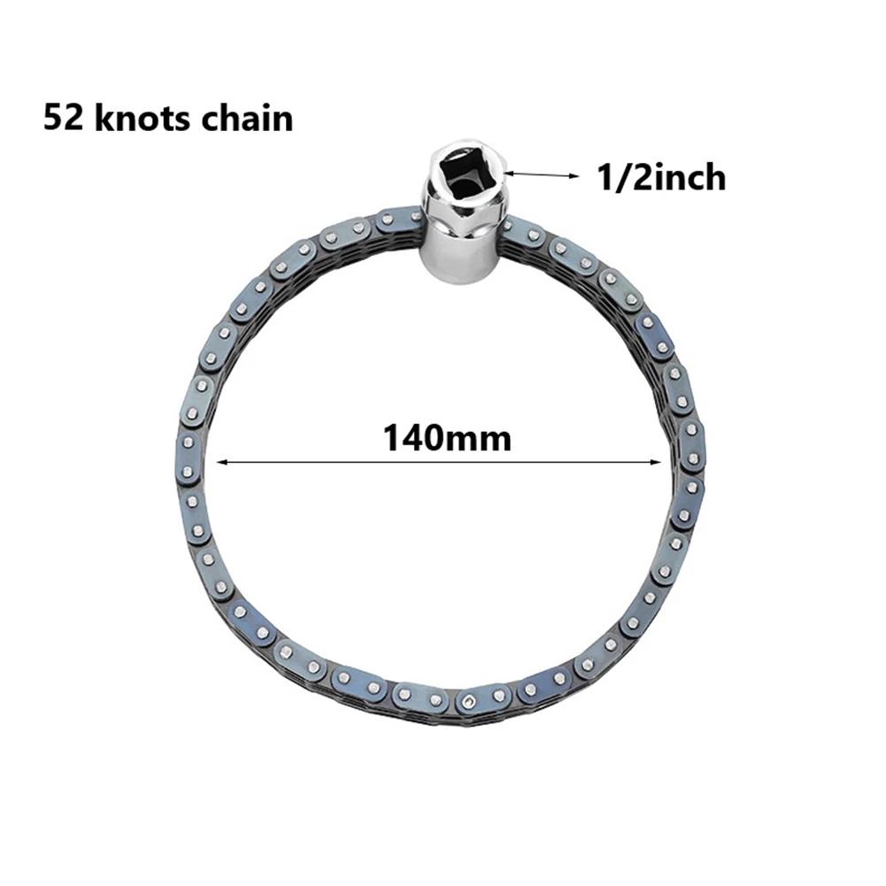 Engine Oil Filter Wrench with Premium Steel Build and Strong Chain Links Essential Tool for Mechanics and DIY Enthusiasts