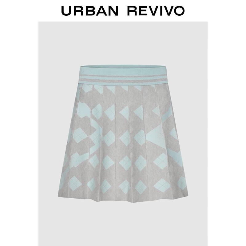 Женская асимметричная мини-юбка А-силуэта с ромбовидной вязкой UR XS