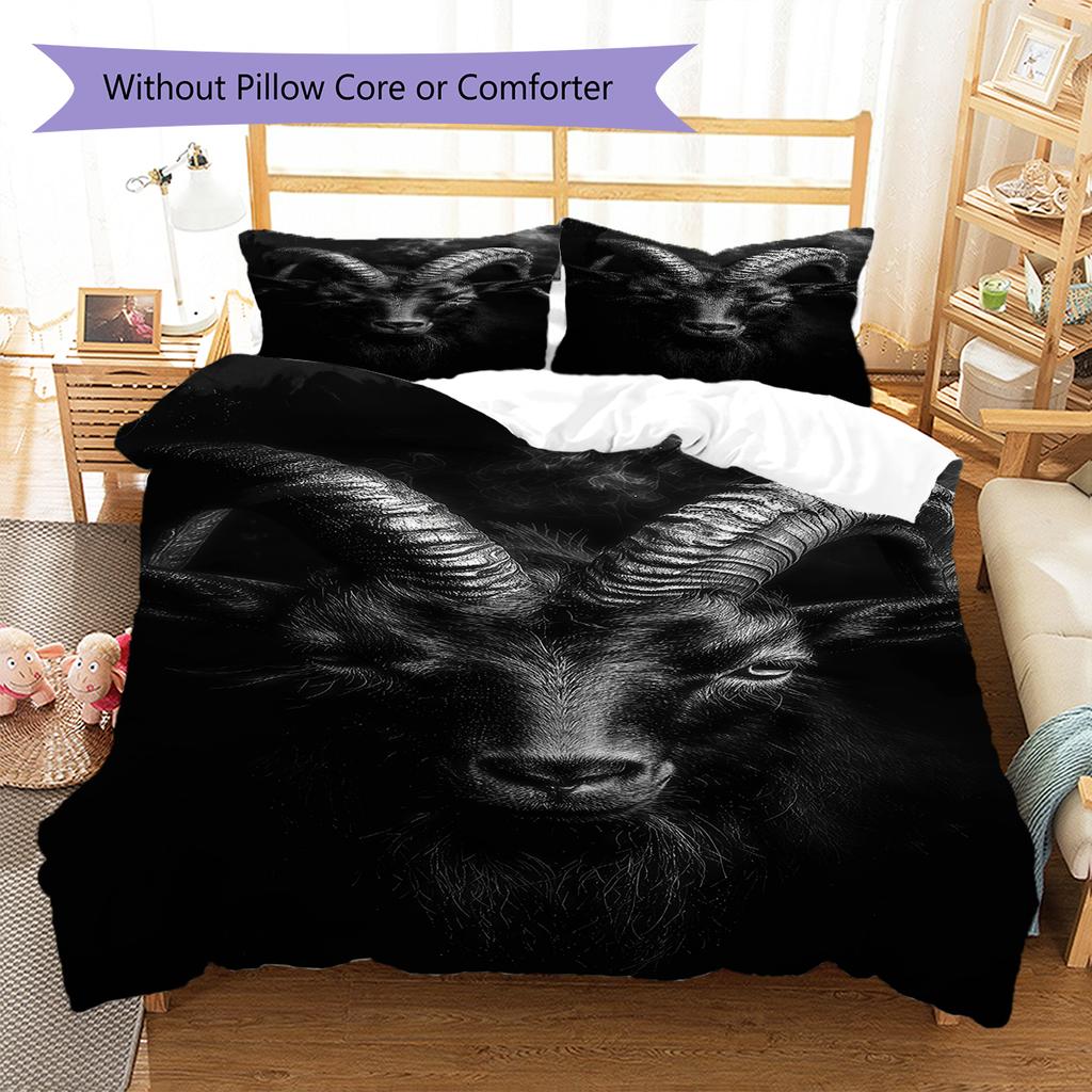 Satan Symbol Pattern Bedding,Quilt Set Quilt Cover Pillowcase Home Birthday Gift (1 * Duvet Cover + 2 * Pillowcase, Without Core)
