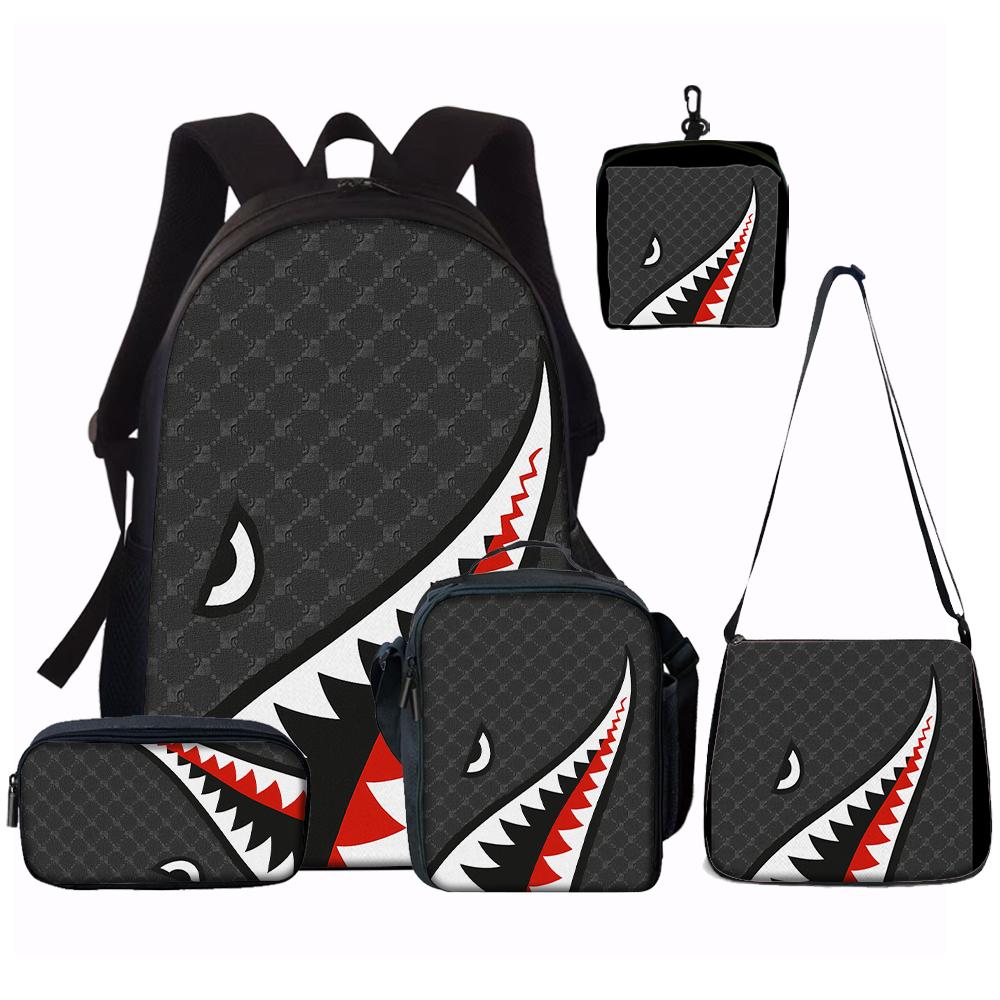 1/2/3/4/5PCS Robot Graphic Knapsack Set | Ideal for School & Daily Journey Great for Daily Activities Suitable for All Ages