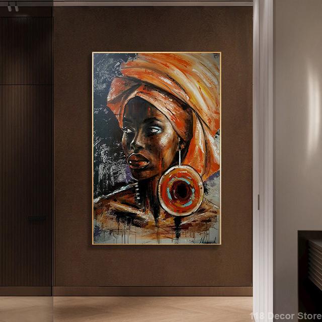 African Black Woman Graffiti Art Posters And Prints Abstract African Girl Canvas Paintings On The Wall Art Pictures Wall Decor