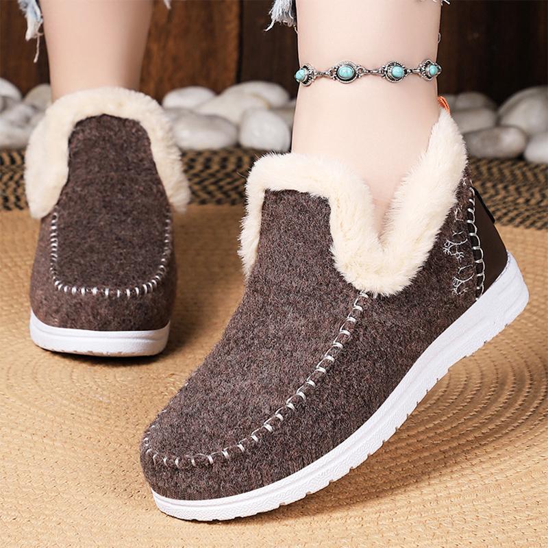 Damenstiefel Damen Stiefeletten für Winterschuhe Frau 2025 Fell Botas Mujer Warm halten Stiefeletten Damen Schneestiefel Winter Schuhwerk