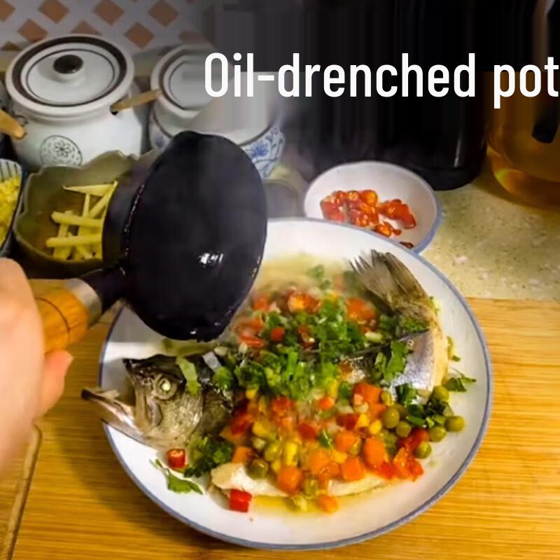 ZISIZ 10cm Mini Deepened Flat-Bottom Fried Egg Pan with Wooden Handle